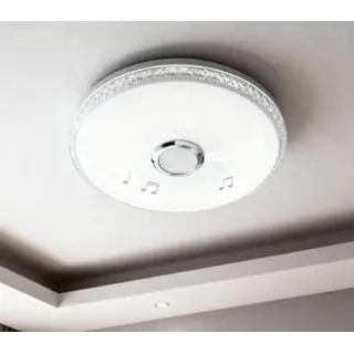 Oyajia 60W LED Deckenlampe Dimmbar, Deckenleuchte mit Bluetooth Lautsprecher Fernbedienung und APP-Steuerung, Musikwiedergabe für Kinderzimmer Schlafzimmer Wohnzimmer 40 * 40 * 7cm