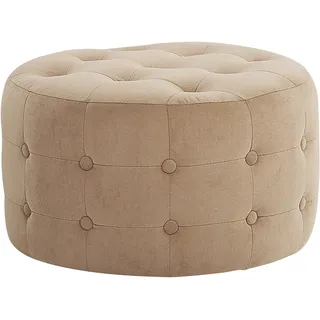 Beliani Pouf Tampa Stoff 55 x 30 x 55 cm Beige