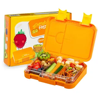 schmatzfatz Junior Lunchbox für Kinder – Bento-Box mit herausnehmbarem Einsatz mit 4 oder 6 Fächern, auslaufsicher, BPA-frei und spülmaschinenfest, für Schule und Kindergarten