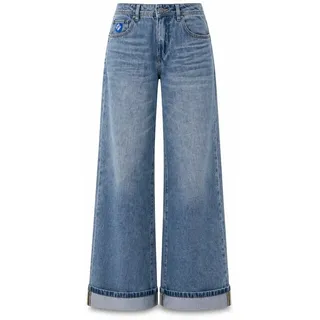 Freeman T. Porter Relaxhose Agatha Denim - Jeans Damen - Baggy Jeans - Wide Leg - Low Waist blau 26