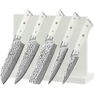 Wakoli Messerset, Weiß, Holz, Metall, Kochen, Küchenmesser, Messersets