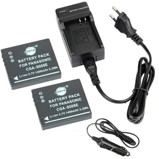 DSTE®(2 Pack)Ersatz Batterie und DC68E Reise Ladegerät Compatible für Panasonic S008E Lumix DMC-FX520 HM-TA1 SDR-S7 SDR-S9 SDR-S10 SDR-S10P1 SDR-S15 SDR-S20 SDR-S25 SDR-S26 SDR-SW20 SDR-SW21 SDR-SW28