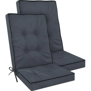 Hochlehner Auflagen Set 2er, 4er oder 6er – Gartenstuhlauflagen mit dickem Schaumstoffkern für hohen Sitzkomfort – Polster für Garten- und Terrassenstühle – made in Poland Dunkelgrau 120 x 50 x 8 cm