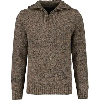 Troyer RAGMAN, Herren, Gr. 56, grau (taupe, grau mouliniert, 187), Strick, 100% Baumwolle, hoch geschlossener Ausschnitt, Pullover Troyer