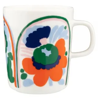 Marimekko Becher Oiva Karuselli Weiß Hellblau Orange (Klein)
