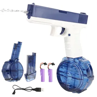 Wasserpistole Elektrisch, Elektrische Wasserpistole für Erwachsene und Kinder, 9M Pistols Großer Reichweite Wasserpistole,Wasser Spielzeug Pistolen für Sommer Strand Outdoor Pool Spielzeug (Blau)