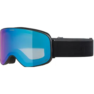 Alpina Slope Q-Lite Skibrille für Damen und Herren, Anti-Fog, effektive Luftzirkulation, Verspiegelte Scheibe, black matt mirror blue