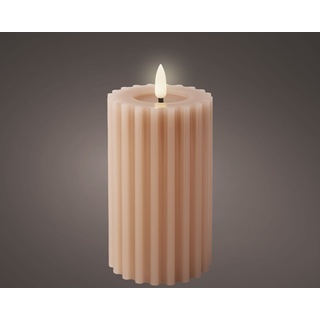 Kerze LED RIFFLE rosa (DH 7,50x14,80 cm)