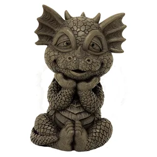 MystiCalls Gartenfiguren Gartendrachen - Modell Brillen-Buddy klein - Fantasy Figur Deko Drache Garten