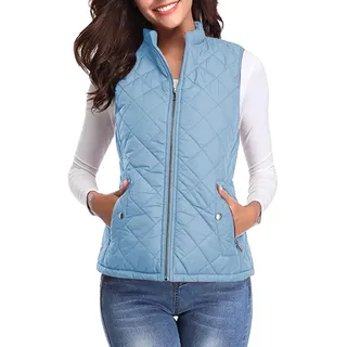 Weste Damen, Große Größen Leicht Dünn Warm Ärmellose Weste Daunenweste Winter Herbst Elegant Kurz Damenwesten Weste Sport Tailliert Steppweste Damen Weste