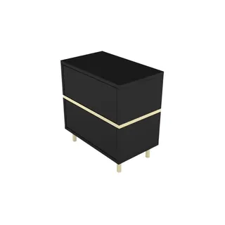 Möbel Kraft Nachtschrank Marika 49 x 50,5 x 29,5 cm Schwarz