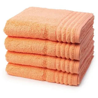Vossen Handtuch Set Vienna Style Supersoft, Walkfrottee (Spar-Set, 4-St), 4 X Handtuch - im Set - Baumwolle - Extrem flauschig und saugfähig orange