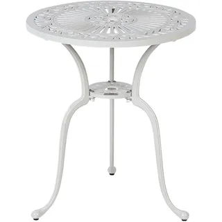 Beliani Gartentisch Ø 61 x 71 cm Cremeweiß