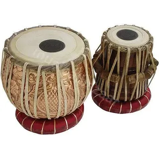 PINK-LOTUS Indisches handgefertigtes Designer-Tabla-Set aus Kupfer – 3 kg Kupfer Bayan – Sheesham Dayan