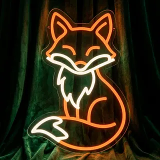 Fuchs Neon Schild Tier Led Schild für Wand Süße Leuchtreklame Neon Lampe Dimmbare USB Powered für Wohnzimmer Kinderzimmer Wald Spielzimmer Dekor Bar Ästhetisches Geburtstag für Jungen Mädchen