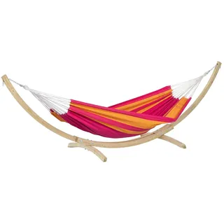 AMAZONAS Santana Set Hängematte mit Gestell 200 x 100 cm Lila/Pink