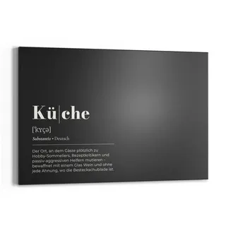 DEQORI Wandtafel 'Küche - Definition', (1-tlg), Metall Kreidetafel bedruckt Schreibtafel modern Schiefertafel Tafel schwarz 60 cm x 40 cm