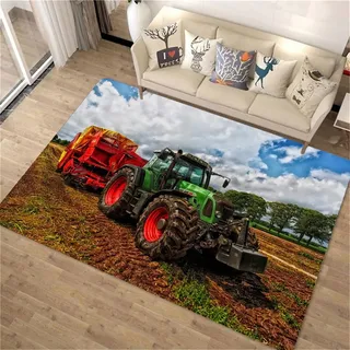 Große Teppiche,Landwirtschaftliche Bauernhof Traktor Teppiche, Teenager Spielmatten, Rustikale Teppich Läufer,Für Wohnzimmer Kinderzimmer Arbeitszimmer Spielzimmer Bodenteppiche (Colour 2,80x160cm)
