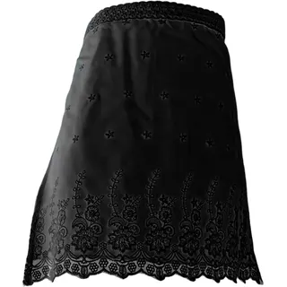 Dinntty Frauen Schwarze Spitze Halbschürze Vintage Bestickte Schürze wasserdichte Schürze Rüschen Halbschürze Für Blumenladen Restaurant Hotel