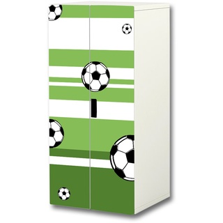 STIKKIPIX kompatibel für den Kinderzimmer Schrank STUVA von IKEA (Korpus: 60 x 128 cm) | "Fußball" Aufkleber-Set | SC04 | | Möbel Nicht Inklusive