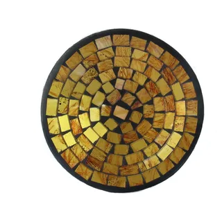 Deko - Schale Glasmosaik rund, 15 cm, gold/kupfer