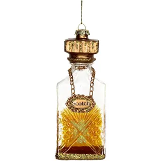 Christbaumschmuck 12,7cm Glas Whiskyflasche Scotch Figur Weihnachtsbaum Anhänger Weihnachten Christbaumanhänger Weihnachtsbaumschmuck Whiskey Gold
