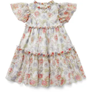Tchibo - Kinder-Tüllkleid - Mädchen - Gr. 110/116 - creme/geblümt