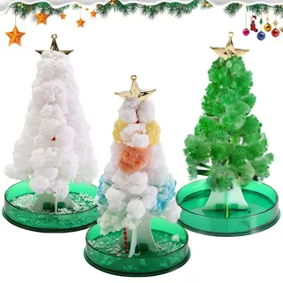 3 Stück Mini Weihnachtsbaum, Magischer Weihnachtsbaum, Magischer Papier Baum, DIY Kristall Züchtungs Set, Wissenschafts Kits Papier Baum, Magic Sakura Baum, Kreatives Basteln Weihnachten Deko