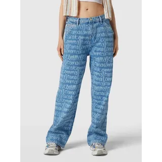 Jeans mit Logo-Muster Modell 'DAISY', Jeansblau, 29/32