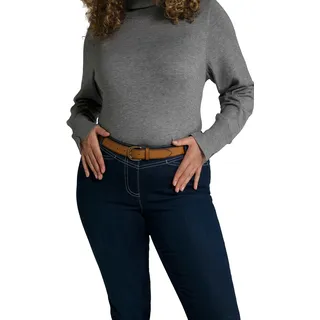Ulla Popken Damen große Größen Übergrößen Plus Size Leder-Gürtel, echtes Leder, Wechselschnalle, Länge bis 155 cm schwarz 145 801998100-145