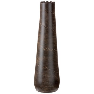 GILDE Dekovase GILDE Vase Wave - braun - H. 60cm x D. 17cm braun