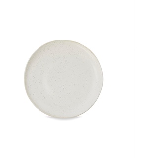 House Doctor Mittelgroßer Teller Pion Weiß | Gesprenkeltes Geschirr aus Steingut | Dänisches Design für Hygge-Lebensgefühl, Cream White