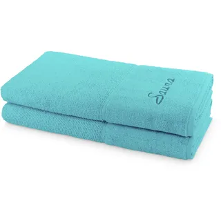 Saunatuch MÖVE FOR FROTTANA, blau (ocean), B:80cm L:200cm, Walkfrottier, Obermaterial: 100% Baumwolle, Handtücher