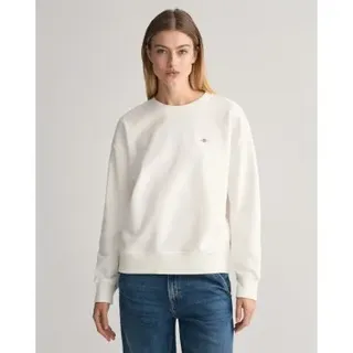Gant für Damen. 4201414 Shield Sweatshirt mit Rundhalsausschnitt weiß (XL), Lässig, Baumwolle