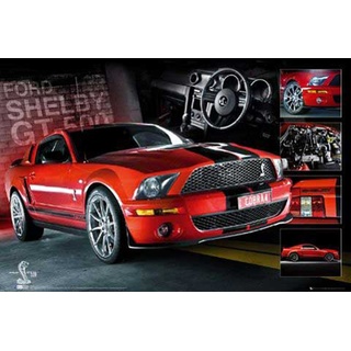 Mustang - Easton - Red - Auto Poster Car Sportwagen Rennauto Streetrace Tuning Tuned 91,5x61cm