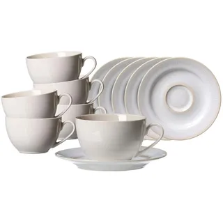 Ritzenhoff & Breker Laredo Kaffeetassen mit Untertassen 220 ml 6er Set