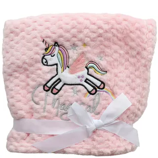 FENSILO Babydecke Bettdecke Kinderwagen Geschenk Decke Baby-Überwurfdecke Kinderdecke Kuscheldecke Tagesdecke Plüsch warme 94x72 Neugeborene Krabbeldecke rosa