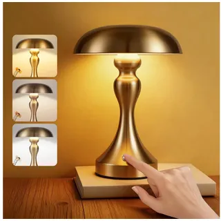 Nettlife LED Nachttischlampe Touch Dimmbar Kabellos Akku Tischleuchte Vintage mit USB Aufladbar, Dimmbar, LED fest integriert, Batterie Tischlampe für Fensterbank Wohnzimmer Schlafzimmer