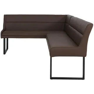 MCW Eckbank MCW-O81, Esszimmerbank Bank, Kunstleder Metall 158x209cm ~ braun