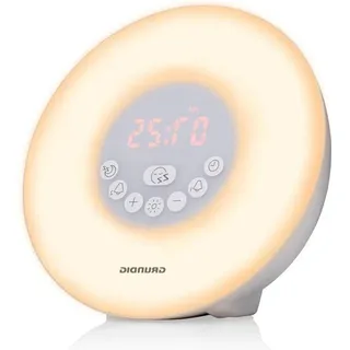 Wake-Up Light – Lichtwecker mit Sonnenaufgangssimulation – Digitaler Wecker mit 10 Naturgeräuschen und Farbwechsel – Inklusive Schlummer- un...