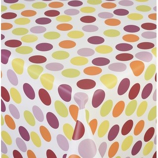 Venilia Tischdecke Mehrfarbig Tischtuch Tischwäsche Wachstuch pflegeleicht wasserabweisend Rund 140 x 140cm, PVC-Polyester