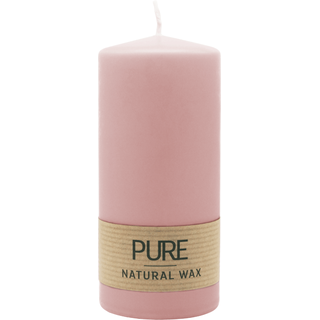 Richard Wenzel 100% PURE, NATURAL WAX, Stumpenkerze, Antikrosa, WENZEL, 130/60 mm, Brenndauer ca. 41h, 100% plastikfrei