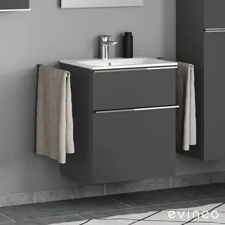 Evineo Waschtischunterschrank 2 Auszüge 59 x 70 cm