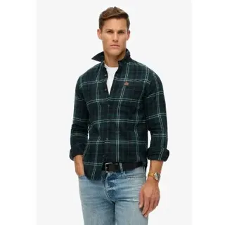 Superdry für Herren. M4010727A Holzfällerhemd navy (XXL), Lässig, Baumwolle, Langarm, Marine