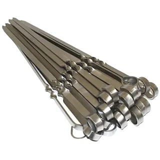 1x Stück Schaschlikspieß "Elegant" 3mm Edelstahl V2A Fleischspiesse Schampura Shampura Köftespiesse Adana Spieße verschiedene Größen (Breite 10mm, Gesamtlänge 550mm)