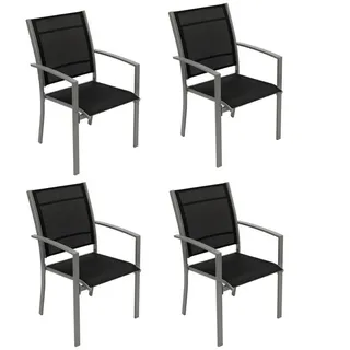 TPFGarden LEEDS Gartenstuhl 55 x 64 x 89 cm silber 4 St.