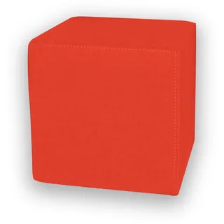 BettenABC KUBI Sitzhocker Sitzwürfel Bodenkissen Fußhocker 40x40x40 cm fünf Farben Wohnzimmer, Kinderzimmer, Gästezimmer oder Flur (Farbe: Rot-Orange)