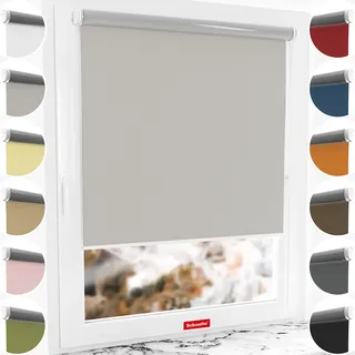 Schuette® Verdunkelungsrollo ohne Bohren/mit Bohren 2in1 ● Thermo Rollo Kollektion: Foggy Morning (Grau) ● 120 x 230 cm (Breite x Höhe) ● Suprafix Klemmrollo = Klemmfix 2.0 ● 60s Montage mit Video
