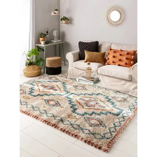 benuta Hochflor-Teppich Gobi, rechteckig, Höhe: 21 mm, Teppich Wohnzimmer, Schlafzimmer, Esszimmer, Flur, Kunstfaser, Cozy bunt 160 cm x 230 cm x 21 mm