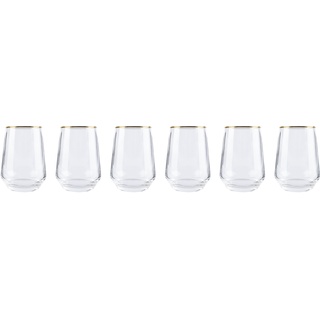ERNESTO® Glas Set mit Goldrand (Wasserglas)